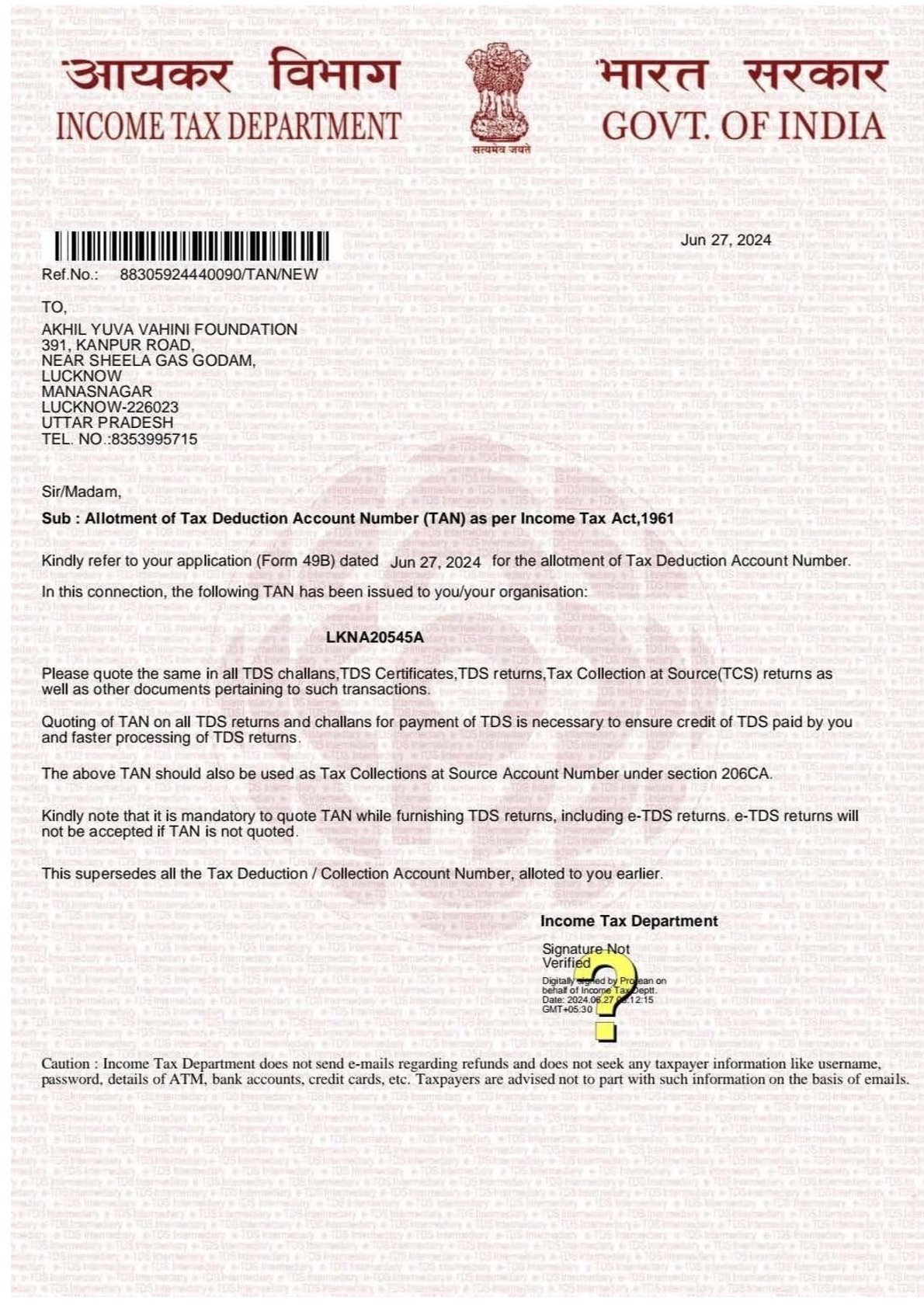 TAN Registration